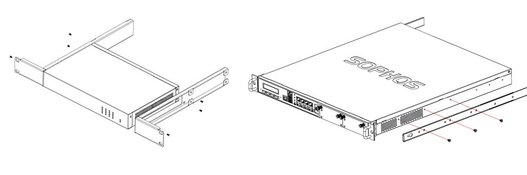 Installation einer Sophos XGS-Firewall in einem Server-Rack.